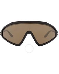 Tom Ford - Lorna Light Brown Mirror Shield Sunglasses Ft1121 01g 00 - Lyst