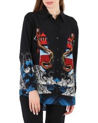 Burberry - Mermaid Printed Silk Shirt - Lyst