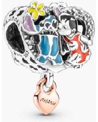 PANDORA - Disney Lilo And Stitch Sterling And 14K Rose-Plated Charm - Lyst