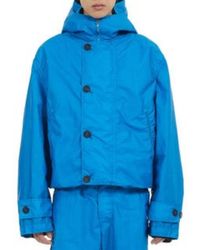 Ferragamo - Cerulian Hooded Technical Jacket, Brand Size 46 Us - Lyst