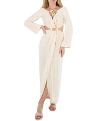 Nanushka - Kacela Long Sleeve Front Slit Cut Out Dress - Lyst
