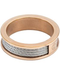 Charriol - Forever Thin Rose Gold Pvd Steel Cable Ring - Lyst