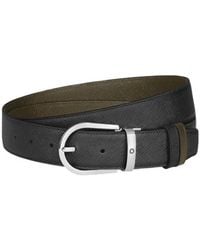Montblanc - Sartorial Leather Horseshoe 35Mm Reversible Belt - Lyst