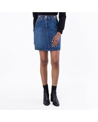 Versace - Medusa 95 Denim Mini Skirt - Lyst