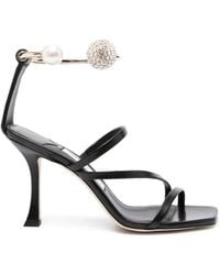 Jimmy Choo - Ottilia 90 Crystal And Pearl Strap Sandals - Lyst