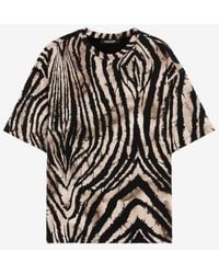 Roberto Cavalli - Zebra Print Cotton T-Shirt - Lyst