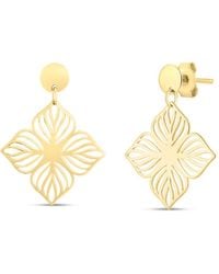 Kylie Harper - Ladies 14K Dangling Flower Stud Earrings - Lyst