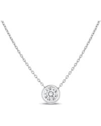Roberto Coin - 18K Diamonds By The Inch Bezel Set Solitaire Necklace - Lyst