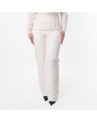 Burberry - Casual Tapered Leg Paper Blend Trousers, Brand Size 2 Us - Lyst