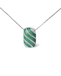 Haus of Brilliance - 925 Sterling Enamel And 1/2 Cttw Diamond Block 18" Pendant Necklace (F-G Color, Vs1-Vs2 Clarity) - Lyst
