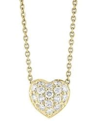 Roberto Coin - Tiny Treasures Puffed Diamond Heart Necklace - Lyst