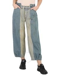Maison Margiela - Dirty Denim Panelled Cut-out Detailed Jeans - Lyst
