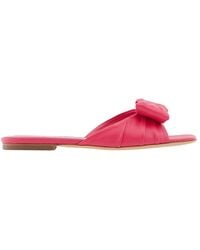 Ferragamo - Vara Bow Leather Slides, Size 5 - Lyst