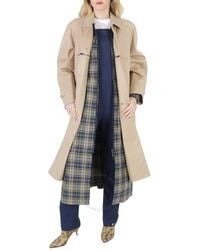 Burberry - Soft Fawn Cotton Gabardine Single-breasted Reconstructed Car Coat - Lyst