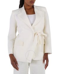 Chloé - Iconic Milk Double-breasted Belted Blazer Jacket - Lyst
