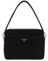 Prada - Canvas Shopping Bag Nero Borse A Mano - Lyst