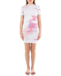 Calvin Klein - Slim Ribbed All-Over Logo Dress - Lyst