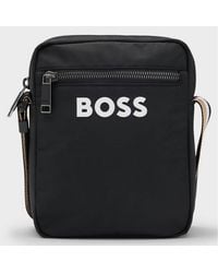 BOSS - Textured Logo Crossbody Bag - Lyst
