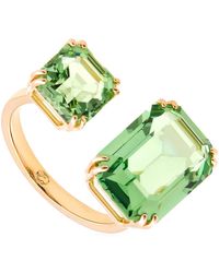 Swarovski - Millenia Cocktail Ring Shiny Peridot, Size 52 - Lyst