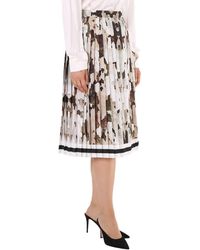 Burberry - Camouflage Print And Stripes Pleated Skirt - Lyst