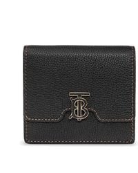 Burberry - Ladies Grainy Leather Tb Folding Wallet - Lyst