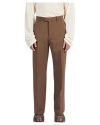 Ferragamo - Flat Front Tailored Trousers, Brand Size 46 (Waist - Lyst