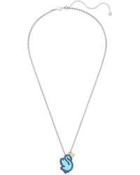 Swarovski - Swan Pendant Long Necklace - Lyst
