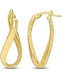 Amour - 28Mm Oval Twist Texture And Hoop Earrings - Lyst