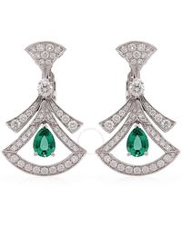 BVLGARI - Divas' Dream 18K, Diamond, & Emerald Drop Earrings - Lyst