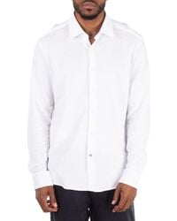 BOSS - Hal-Kent Melange-Effect Cotton Shirt, Brand Size 44 (Neck 17.5" - Lyst