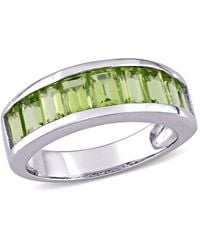 Amour - 2 3/4 Ct Tgw Baguette-Cut Peridot Semi-Eternity Anniversary Band - Lyst