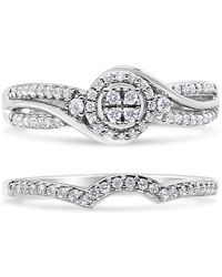 Haus of Brilliance - .925 Sterling Silver 1/3 Cttw Composite Diamond Frame Bypass Bridal Set Ring - Lyst