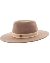 Maison Michel - True Camel Kyra Iconic Wool Felt Fedora Hat - Lyst