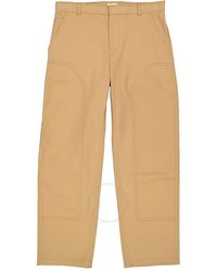 Burberry - Cotton Twill Tailored Trousers - Lyst