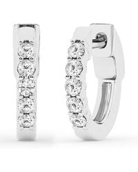 Brilliant Diamond - 0.25 Carat Round Lab Grown Diamond Hoop Earrings - Lyst