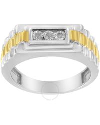 Haus of Brilliance - 10k Yellow Gold Plated .925 Sterling Silver Diamond Accent Miracle-set 3 Stone Ridged B - Lyst