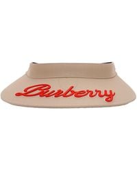 Burberry - Soft Fawn Varsity Logo Wide Peak Visor - Lyst