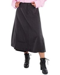 Balenciaga - Pinstripe-Pattern Midi Wool Skirt, Brand Size 36 (Us - Lyst
