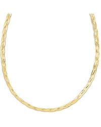 Tresorra - 14K Braided Herringbone Chain Necklace - Lyst