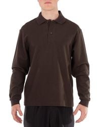 Burberry - Long-Sleeve Cotton Polo Shirt - Lyst