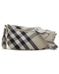 Burberry - Small Shield Checked Pattern Messenger Bag - Lyst