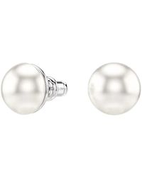 Swarovski - Matrix Crystal Pearl Stud Earrings - Lyst