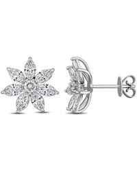 Created Forever - 2 1/5Ct Tw Lab-Grown Diamond Flower Stud Earrings - Lyst