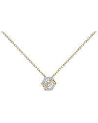 Haus of Brilliance - 14K Plated Sterling 3/8 Cttw Lab Grown Diamond Hex Halo Pendant Necklace - Lyst