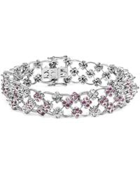 Haus of Brilliance - 14K Sapphire And Diamond Floral Lattice Link Bracelet - Lyst