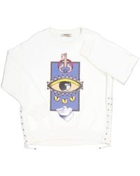 Roberto Cavalli - Ladies Cotton Blend Lucky Symbol Print Sweatshirt, Brand Size 40 (Us - Lyst