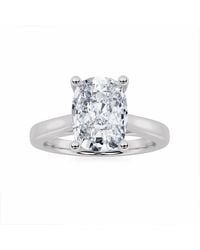 Mure And Co - 2Ctw Elongated Cushion Shaped Lab Grown Diamond (G/Vs) Two Tone Cathedral Shank Engagement Ring - Lyst