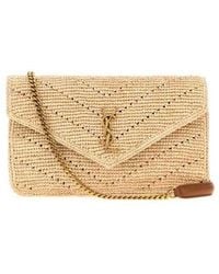 Saint Laurent - Raffia Loulou Shoulder Bag Palebrownbrick Borse A Tracolla - Lyst