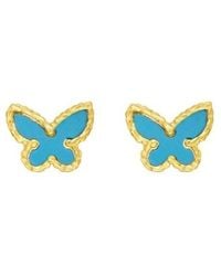 Tresorra - 14K Primavera Butterfly Stud Earrings - Lyst