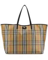 Burberry - Embroidered Canvas Large Highlands Shopping Bag - Lyst